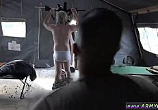 Gay Military Diaper Boy Deals with New Meat