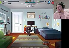 Teen peeks in bathroom for uncensored hentai game