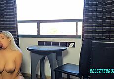 Argentinian milf receives intense blowjob in hotel room