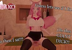 Cat girl Kanako rides huge dick