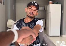 On the sofa, novice Luke thrusts hard, making brunette Rita moan deliciously.