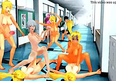 Futanari hentai video with dancing, and sex