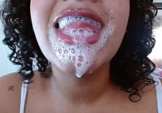 saliva fetish gets wild with dripping wet play