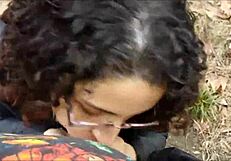 amateur couple enjoys private outdoor sucking session