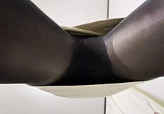 Finally Asian pantyhose lover gets a face ride and a cumshot