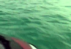 Mexican Chick Fingering Shaved Pussy On Jet Ski