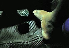 the driver accidentally touches the gas pedal with his bare toes while groping the feet 😲