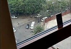 a couple engages in exhibitionist blowjob at the hotel gym