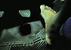 the driver accidentally touches the gas pedal with his bare toes while groping the feet 😲