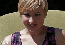 hot blonde flaunts hairy pussy in steamy bathtub scene