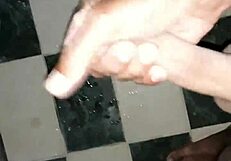 Masturbating solo with intense focus on my hard cock