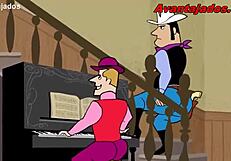 Cartoon gay sheriff drawing conversation