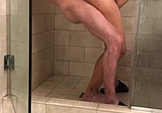 I'm fucking this sexy blonde in the shower