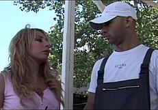 Brunette Teen Rides Hard Cock in Car Scene