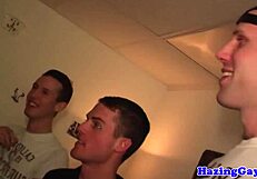 Real college twinks sucking at wild party