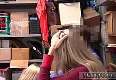 Skinny blonde teen with big tits plays naughty with amateur pals.