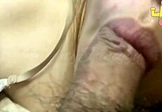 Babe masturbates her pretty creamy pussy close up.