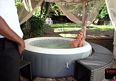 i'm a blonde femdom babe talking dirty to my black lover outdoors with his monster cock