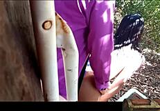 camera records woman cheating hidden in backyard with anal assfucking