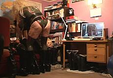 Roxina's latex doll cock pleasure