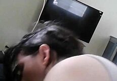 White Girl Deep Throats Interracial Blowjob