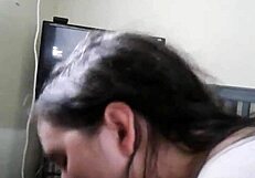 White Girl Deep Throats Interracial Blowjob