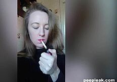 Amateur blonde enjoys personal relaxation time