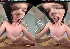 Imagine Breakfast with Shaved Brunette Blowjob