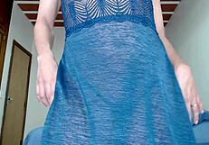 Latina slut in panties loves striptease with clothes ripped