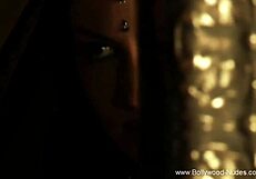 Asian Brunette Dances Nude in India's Love Light While Enjoying