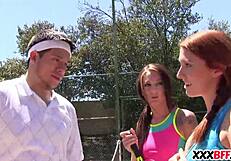 summer camp tennis sluts get group hardcore action