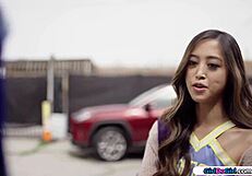 Asian Cheerleader Licks Coed's Ass to Silence Her in College