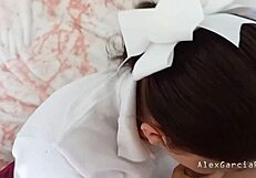 mexican schoolgirl in uniform convinces teacher