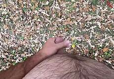 Dirty Talk Outdoors Leads to Naked Cumming Session