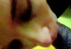 White girl swallows massive monster cock in intense blowjob