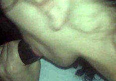 Latina milf mami passionately sucks huge black cock with natural tits bouncing