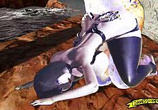 Demons pound that huge ass relentlessly!