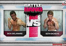 tattooed brunette with natural tits receives back cumshot