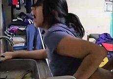 Watch Latina Teen Serve Man With Anal Blowjob While Washing Dishes