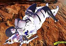 Demons pound that huge ass relentlessly!