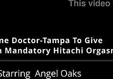 Does doctor-tampa make freshman angel oaks cum with hitachi wand during college physical?