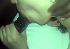 Latina milf mami passionately sucks huge black cock with natural tits bouncing