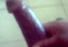 Masturbating huge black monster cock on massage table