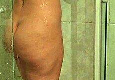 Pamela Pantera bathing, preparing for another scene?