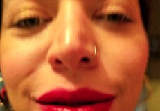 Pamela Pantera bathing, preparing for another scene?