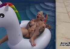 Aviva Rocks Masturbates On A Unicorn With Big Tits
