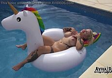Aviva Rocks Masturbates On A Unicorn With Big Tits