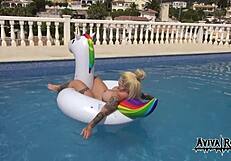 Aviva Rocks Masturbates On A Unicorn With Big Tits