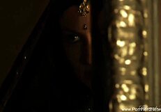 indian woman looks so lovely while giving blowjob and handjob on bed