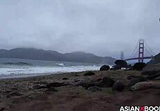 Amazing asian beauty girl at the park of the naked pov hd oral sex